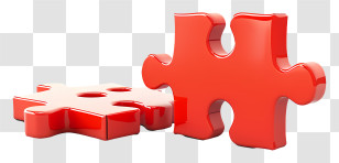 Red Puzzle - Red Puzzle Pieces Illustration Transparent PNG