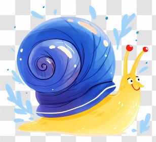 Cute Snail - Colorful Cartoon Snail Transparent PNG