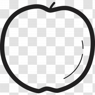 Fruit - Apple Shape Line Drawing Transparent PNG