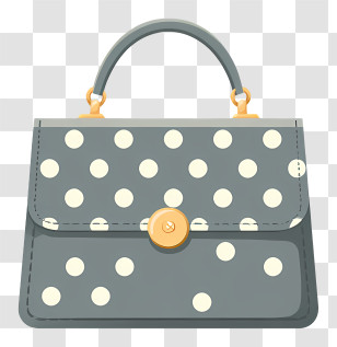 Cute Grey Purse - Chic Polka Dot Handbag Transparent PNG