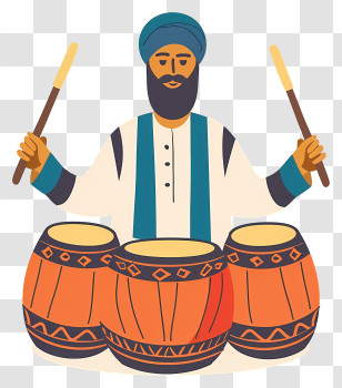 Ramadan Drummer - Drummer With Traditional Drums Transparent PNG
