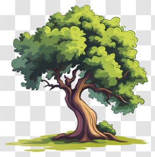 Tree - Beautiful Cartoon Tree Illustration Transparent PNG