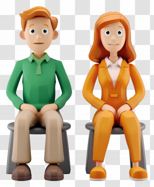 Sitting People Cartoon - Cartoon Couple Sitting Transparent PNG