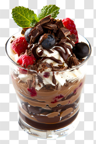 Chocolate Parfait - Layered Chocolate Parfait With Berries Transparent PNG