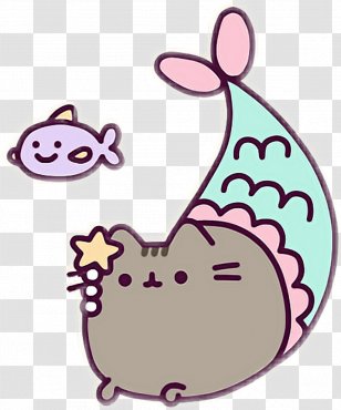 GUND Pusheen Mermaid Star Cat Plush Stuffed Animal Coloring Book Key Chains - Telegram Transparent PNG