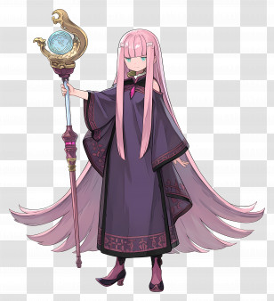 Ryuzu Meyer - Mage Girl With Staff Transparent PNG