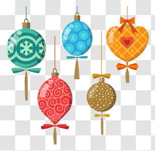 Decorative Ornaments - Colorful Christmas Ornaments Transparent PNG