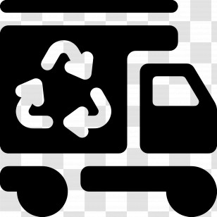 Recycle Car - Black Recycling Truck Icon Transparent PNG