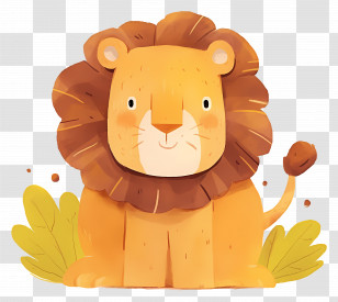 Cute Cartoon Lion - Adorable Cartoon Lion Illustration Transparent PNG