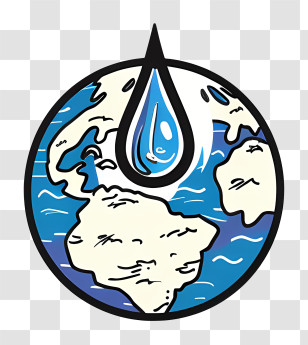 World Water Day - Earth And Water Drop Illustration Transparent PNG