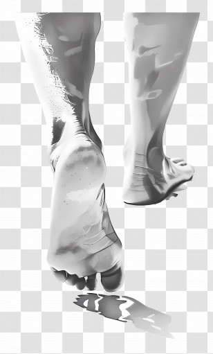 Barefoot - Walking Feet Taking Steps Forward Transparent PNG