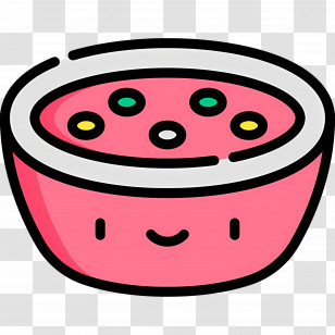 Gazpacho - Cute Pink Smiling Bowl Illustration Transparent PNG