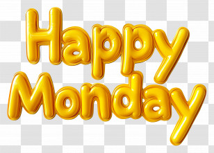 Happy Monday - Happy Monday Shiny Golden Text Design Transparent PNG