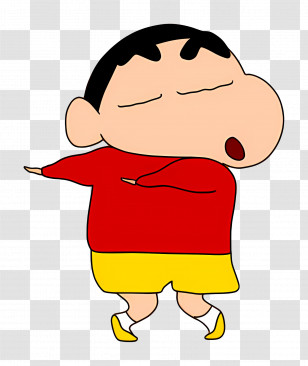 Shinchan - Dancing Cartoon Character In Red Transparent PNG