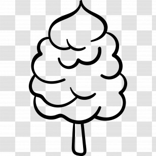 Cotton Candy - Outline Of Cotton Candy Transparent PNG