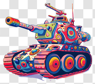 Cartoon Tank - Colorful Cartoon Tank Transparent PNG