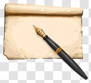 Pen Pal - Vintage Scroll And Pen Transparent PNG