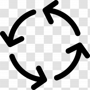 Circular Arrow - Recycling Symbol With Arrows Transparent PNG