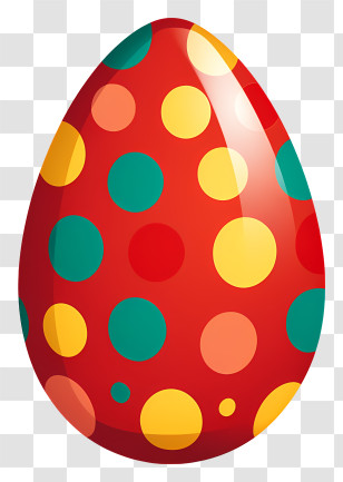 Easter Egg - Colorful Polka-Dotted Easter Egg Transparent PNG