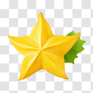 Starfruit - Bright Yellow Star Fruit Illustration Transparent PNG