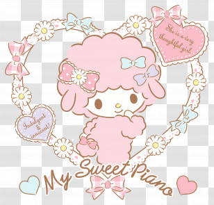My Sweet Piano - Sweet Pink Sheep Illustration Transparent PNG