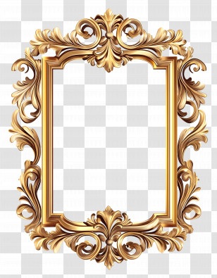 Luxury Golden Frame - Ornate Gold Picture Frame Transparent PNG