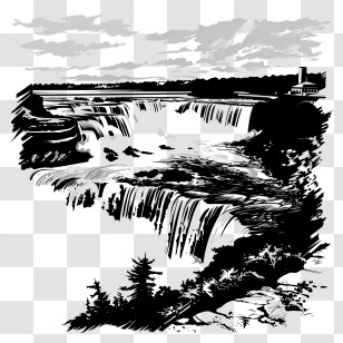 Niagara Falls - Scenic Waterfall With Flowing River Transparent PNG