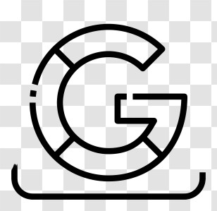 Google Logo - Stylized Black And White Letter G Transparent PNG