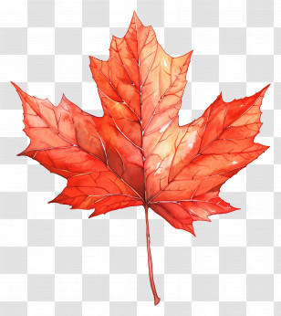 Maple Leaf - Autumn-Themed Red Maple Leaf Illustration Transparent PNG
