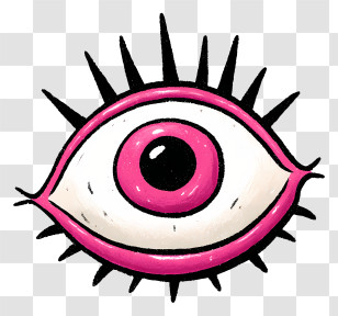 Cartoon Eye - Artistic Pink Eye Symbol Transparent PNG