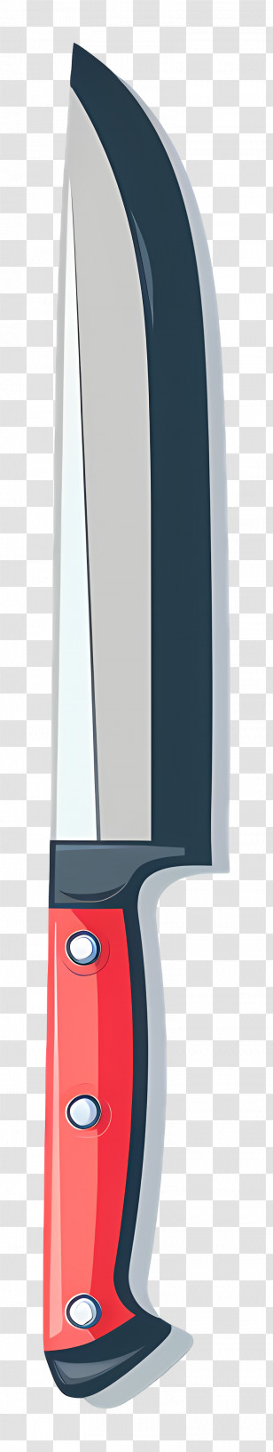 Knife - Sharp Kitchen Knife With Red Handle Transparent PNG