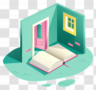 Book Logo - Open Book In A House Setting Transparent PNG