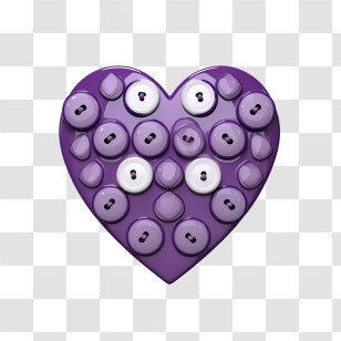 Purple Heart Day - Heart With Buttons Illustration Transparent PNG