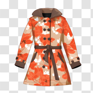 Winter Coat - Stylish Floral Coat Transparent PNG