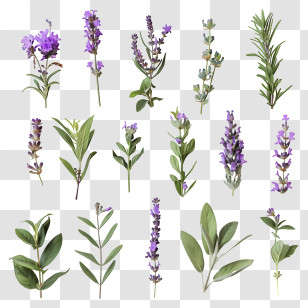 Lavender Flowers - Various Lavender Plants Transparent PNG