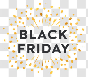 Black Friday Golden Confetti Explosion - Black Friday Gold Burst Transparent PNG