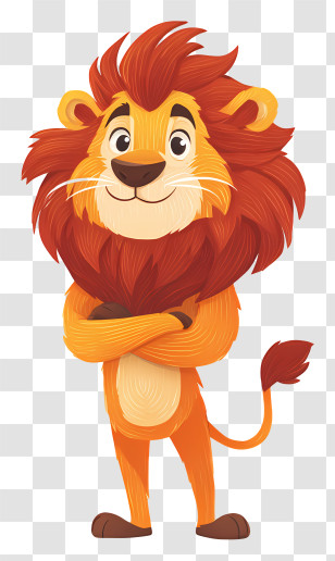 Lion Mascot - Friendly Cartoon Lion With A Big Mane Transparent PNG