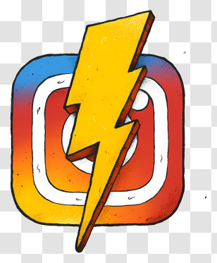 Instagram Logo - Lightning Bolt On Instagram Logo Transparent PNG
