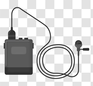 It - Black Microphone With Cable Transparent PNG