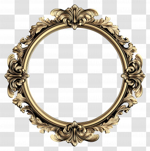 Gold Vintage Frame - Ornate Oval Frame With Decorative Design Transparent PNG