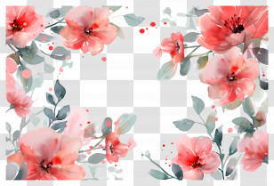 Tropical Flower Background - Beautiful Floral Frame For Decoration Transparent PNG