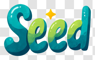 Seed Logo - Colorful 'Seed' 3D Text Transparent PNG