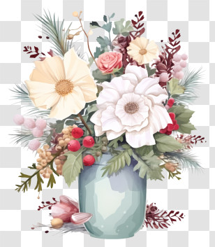 Painting Of Vase - Beautiful Flower Bouquet In Vase Transparent PNG