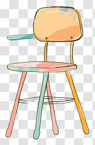 Colorful Chair - Colorful Wooden Chair Transparent PNG