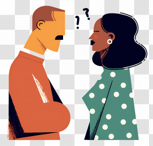 Man And Woman - Cartoon People In Conversation Transparent PNG