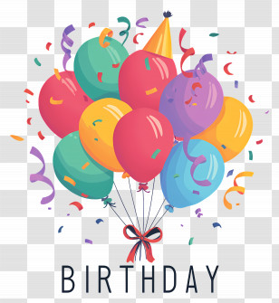 Birthday Balloon - Colorful Birthday Balloons Celebration Transparent PNG