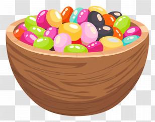 Jelly Beans - Bowl Of Colorful Candies Transparent PNG