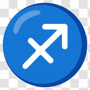 Sagittarius Emoji - Blue Sagittarius Zodiac Symbol Transparent PNG