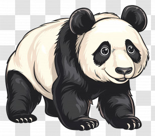 Panda - Adorable Cartoon Panda Illustration Transparent PNG