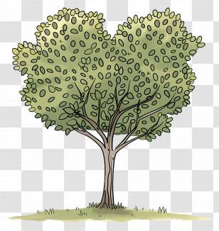 Cartoon Tree - Tree Illustration With Green Leaves Transparent PNG